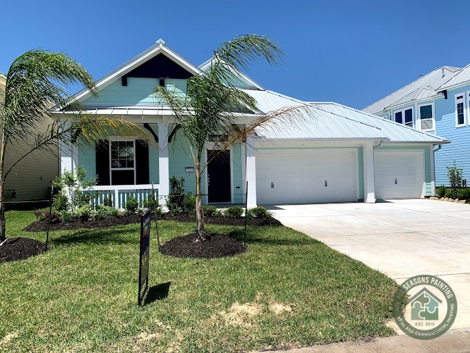 Freshly painted Houston-area home exterior by All Seasons Painting