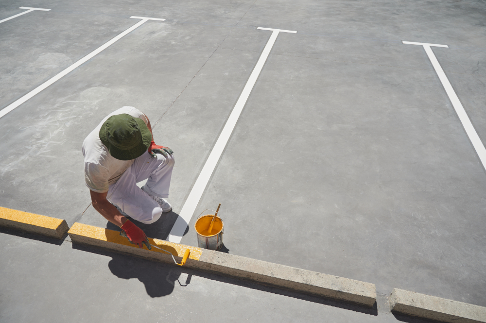 All Season Painting Parking Lot Curb Painting and Numbering 