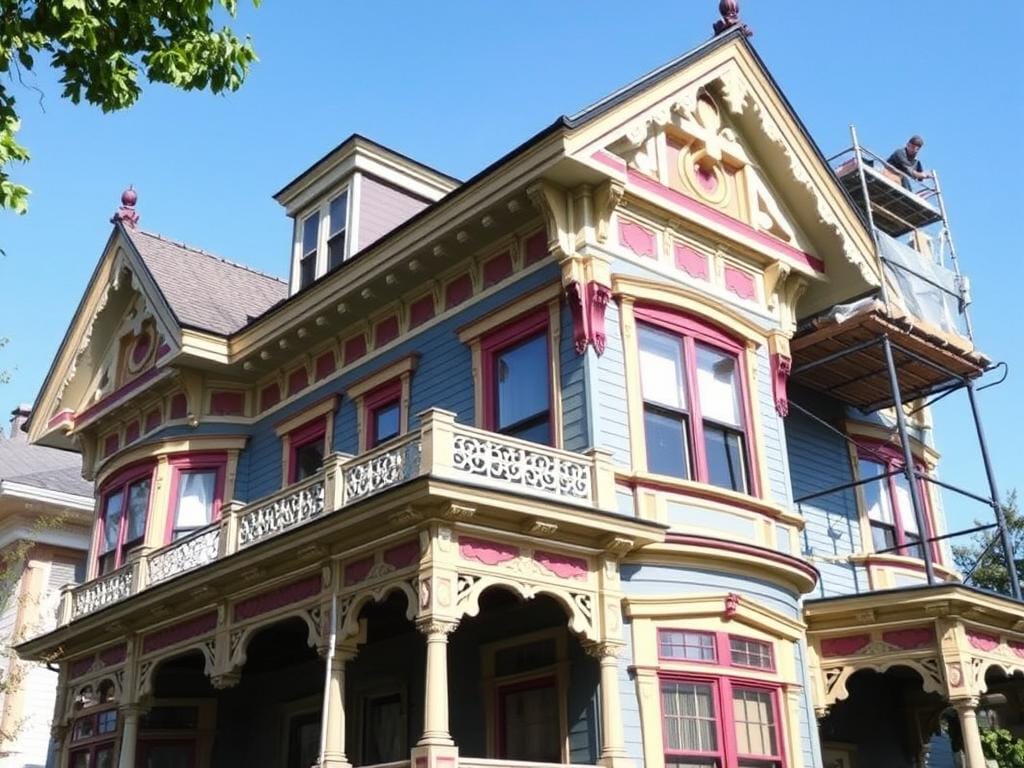 Historic home restored with professional house painting services Historic home restored with professional house painting services