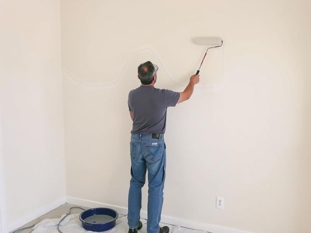 Demonstration of proper roller technique for residential painting Demonstration of proper roller technique for residential painting