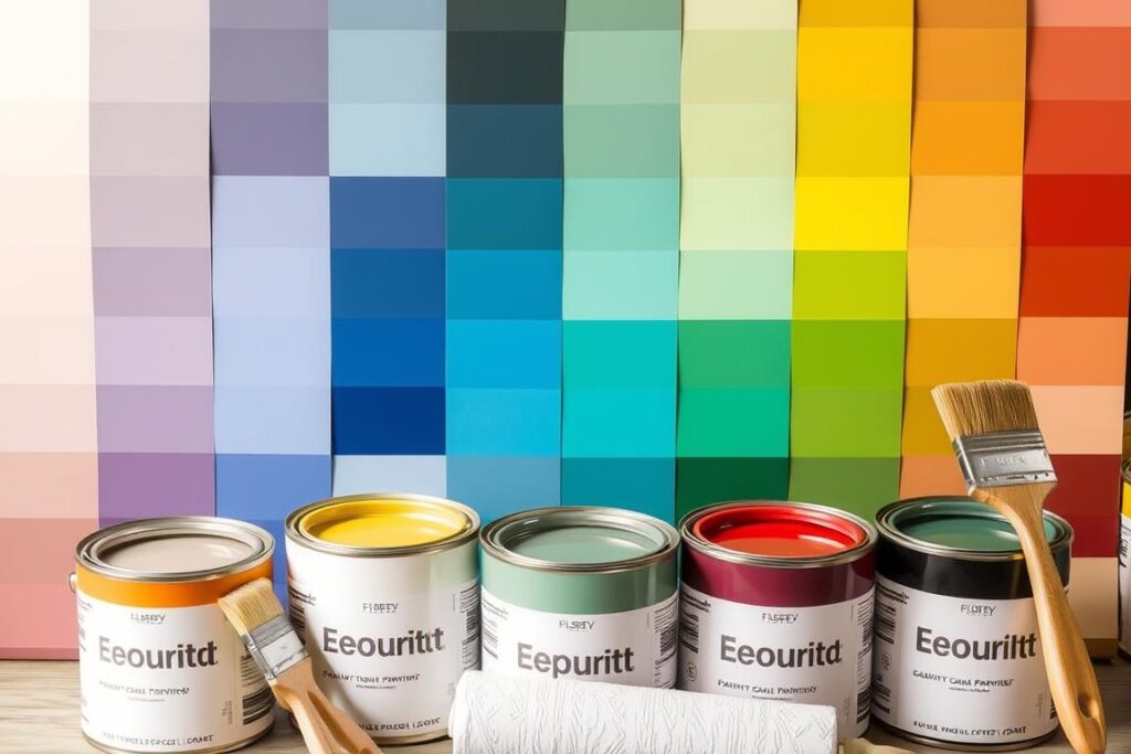 Various paint samples and swatches for residential painting color selection Various paint samples and swatches for residential painting color selection