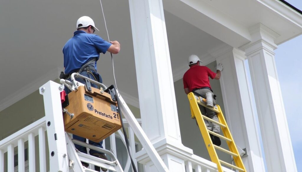 Exterior painting of a coastal property in Galveston County Texas Exterior painting of a coastal property in Galveston County Texas