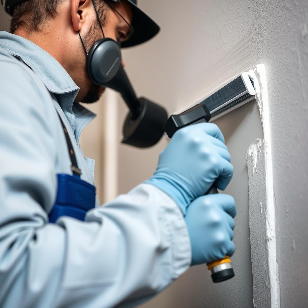 Professional painter applying paint with precision in Galveston County Professional painter applying paint with precision in Galveston County